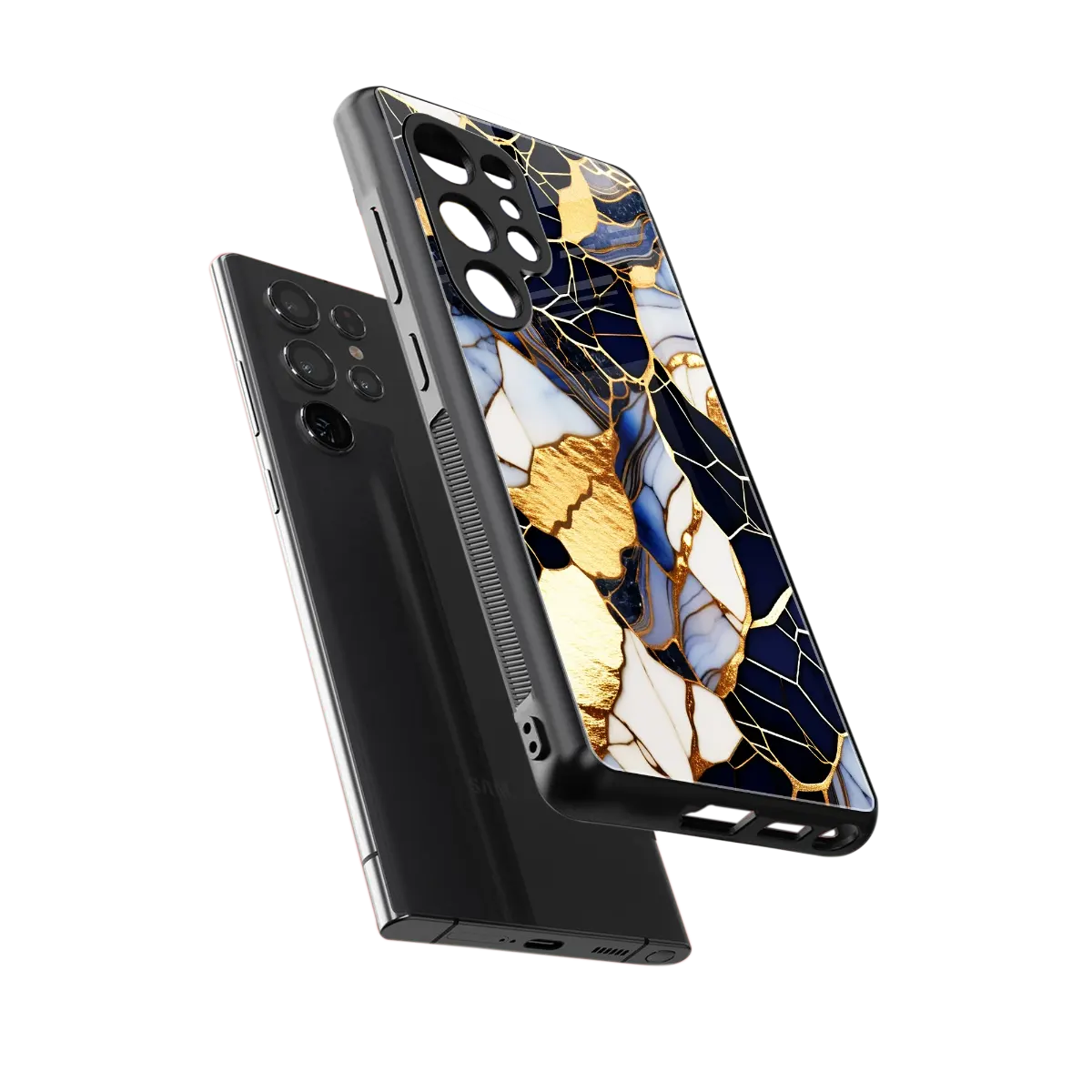 Sapphire Glow sleek samsung galaxy s25 ultra cover with tempered glass back and TPU edges