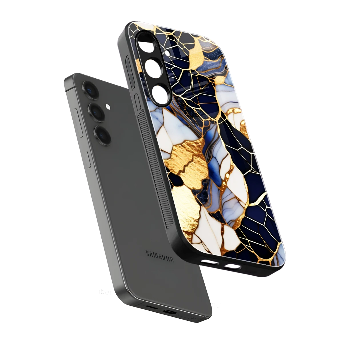 Sapphire Glow sleek samsung galaxy s24 fe cover with tempered glass back and TPU edges