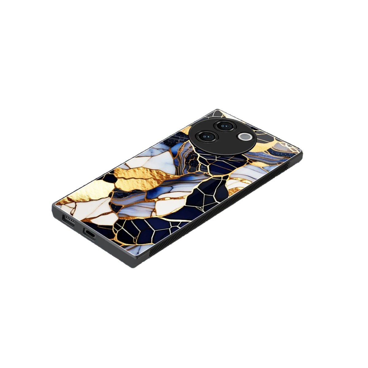 Sapphire Glow stylish phone case for vivo v30e | glossy glass and slim fit