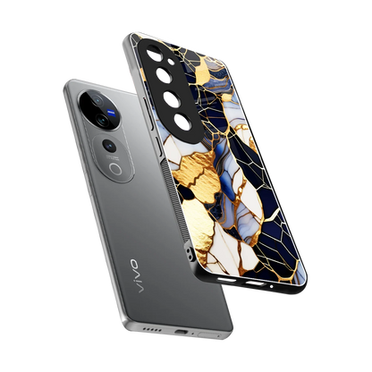 Sapphire Glow sleek vivo v40 pro cover with tempered glass back and TPU edges