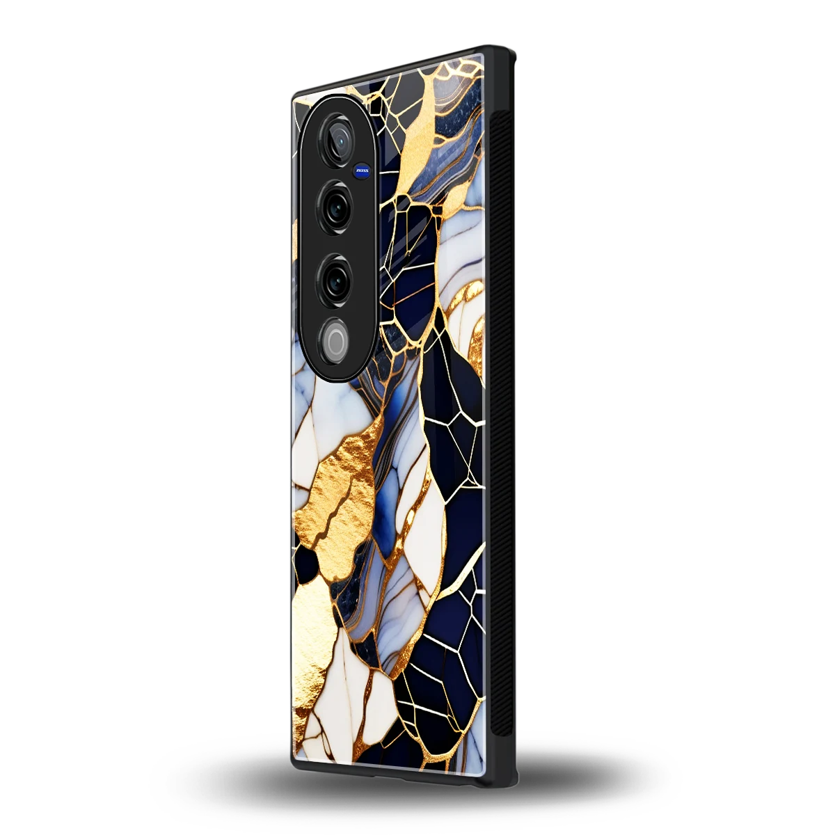 Sapphire Glow vivo v40 pro mobile cover | shockproof glass phone case