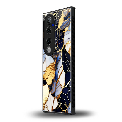 Sapphire Glow vivo v40 pro mobile cover | shockproof glass phone case