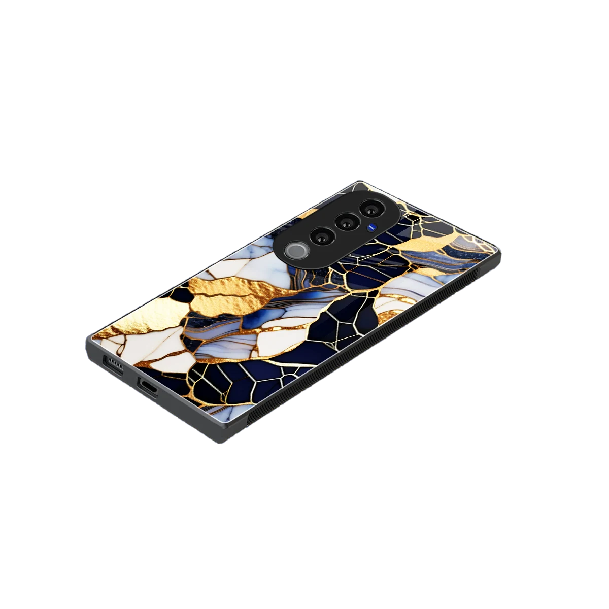 Sapphire Glow stylish phone case for vivo v40 pro | glossy glass and slim fit