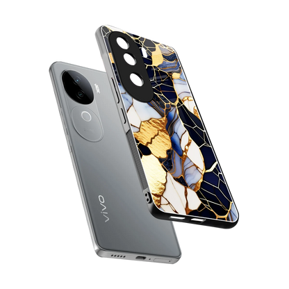 Sapphire Glow sleek vivo v40e cover with tempered glass back and TPU edges