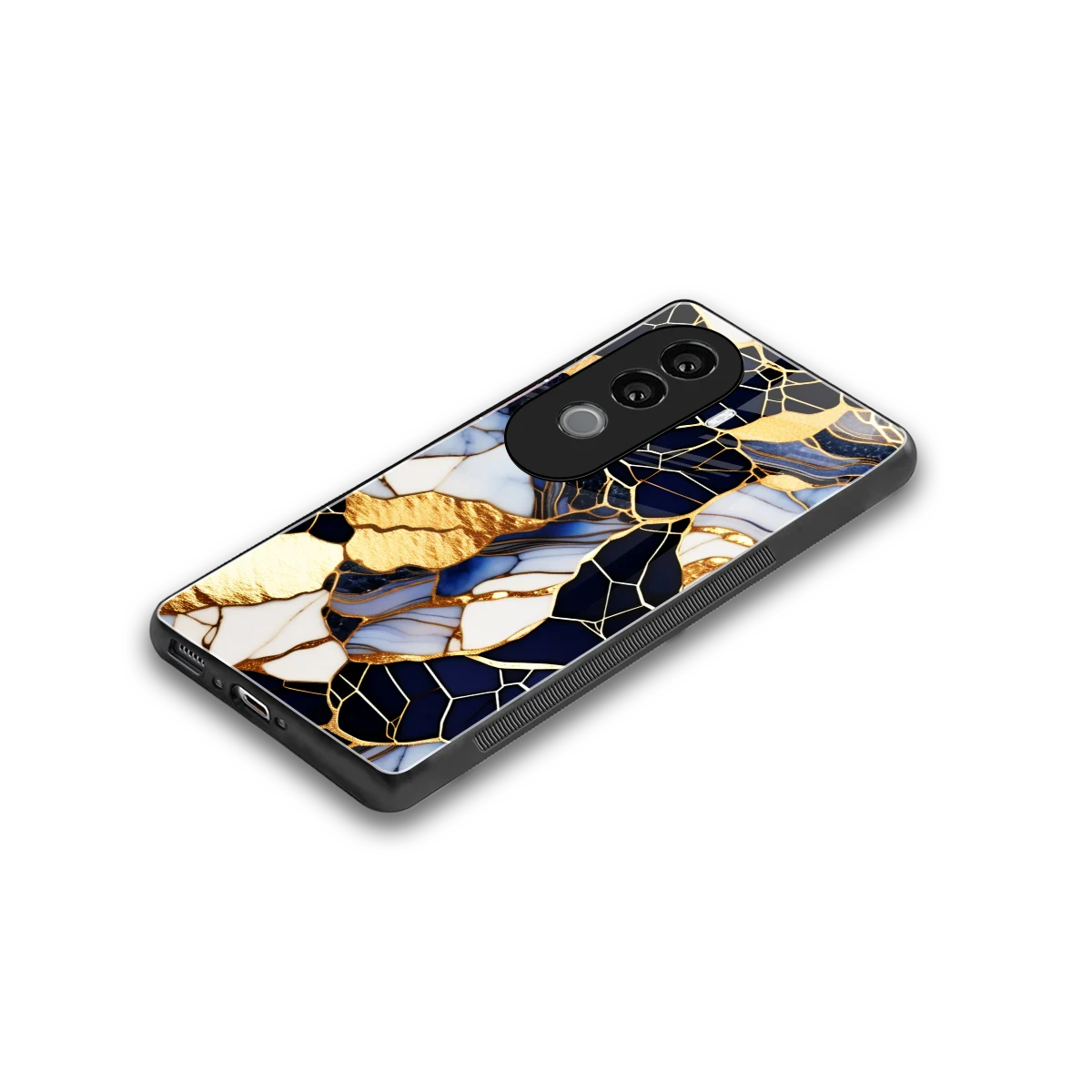 Sapphire Glow stylish phone case for vivo v40e | glossy glass and slim fit