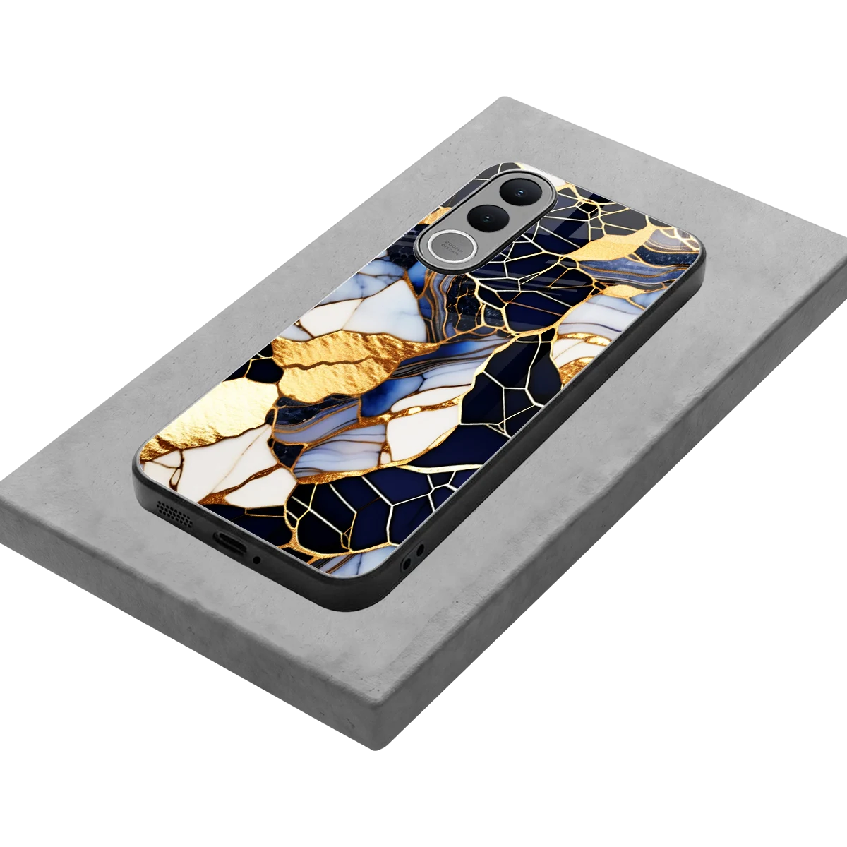 Sapphire Glow stylish phone case for vivo v70 fe | glossy glass and slim fit