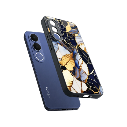 Sapphire Glow sleek vivo v70 fe cover with tempered glass back and TPU edges