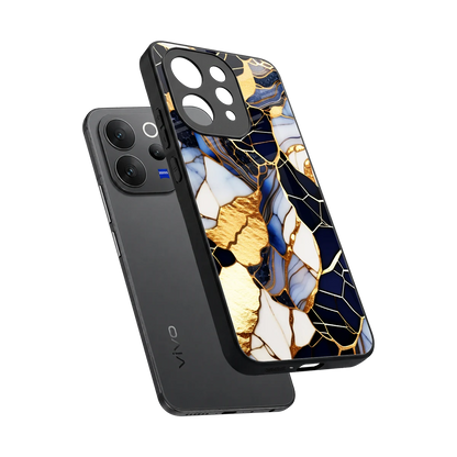 Sapphire Glow sleek vivo v70 cover with tempered glass back and TPU edges