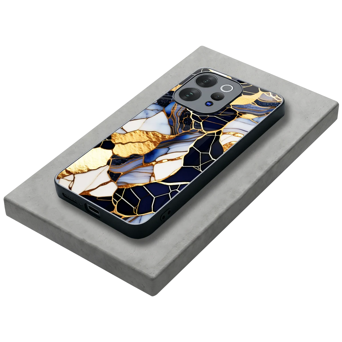 Sapphire Glow stylish phone case for vivo v70 elite | glossy glass and slim fit