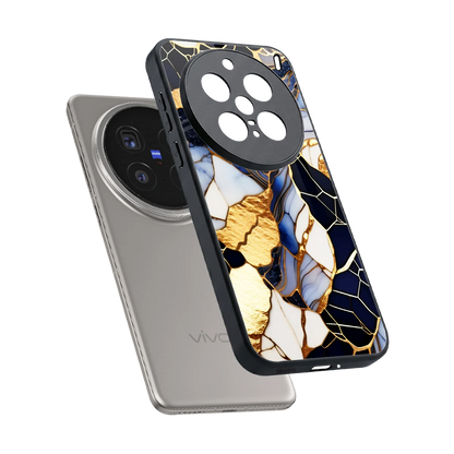 Sapphire Glow sleek vivo x200 pro cover with tempered glass back and TPU edges