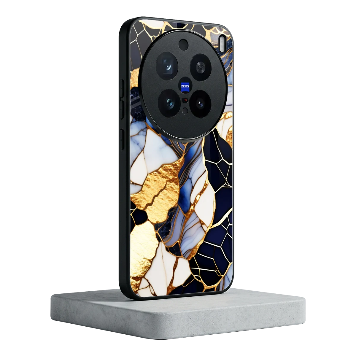 Sapphire Glow vivo x200 pro mobile cover | shockproof glass phone case