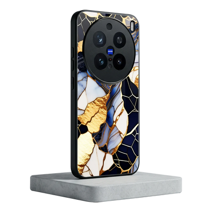 Sapphire Glow vivo x200 pro mobile cover | shockproof glass phone case