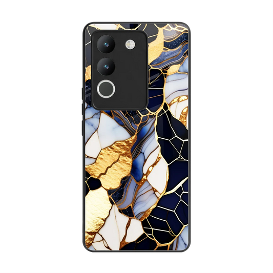 Sapphire Glow back phone cover | glass case for vivo y200 5g
