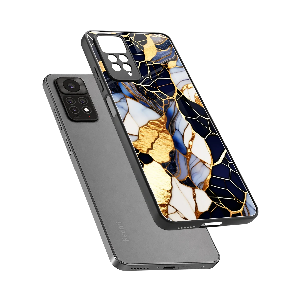 Sapphire Glow sleek redmi note 11 pro cover with tempered glass back and TPU edges