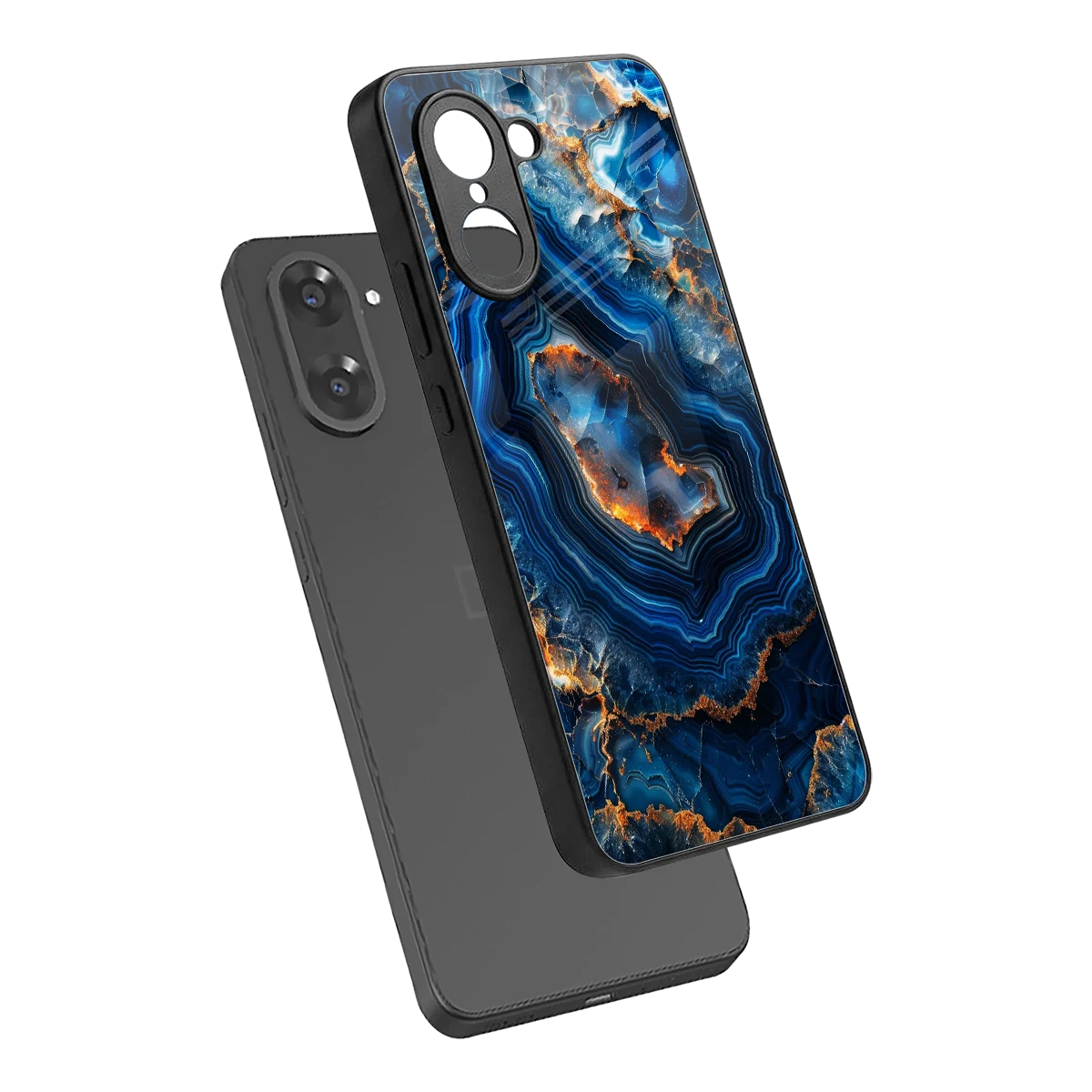 Sapphire Granite sleek oneplus nord ce5 5g cover with tempered glass back and TPU edges