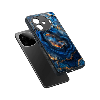Sapphire Granite sleek iqoo neo 10r 5g cover with tempered glass back and TPU edges
