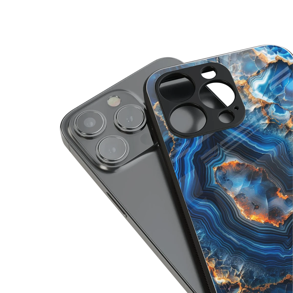 Sapphire Granite stylish phone case for iphone 13 | glossy glass and slim fit