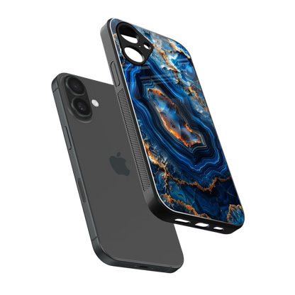 Sapphire Granite sleek iPhone 16 cover with tempered glass back and TPU edges