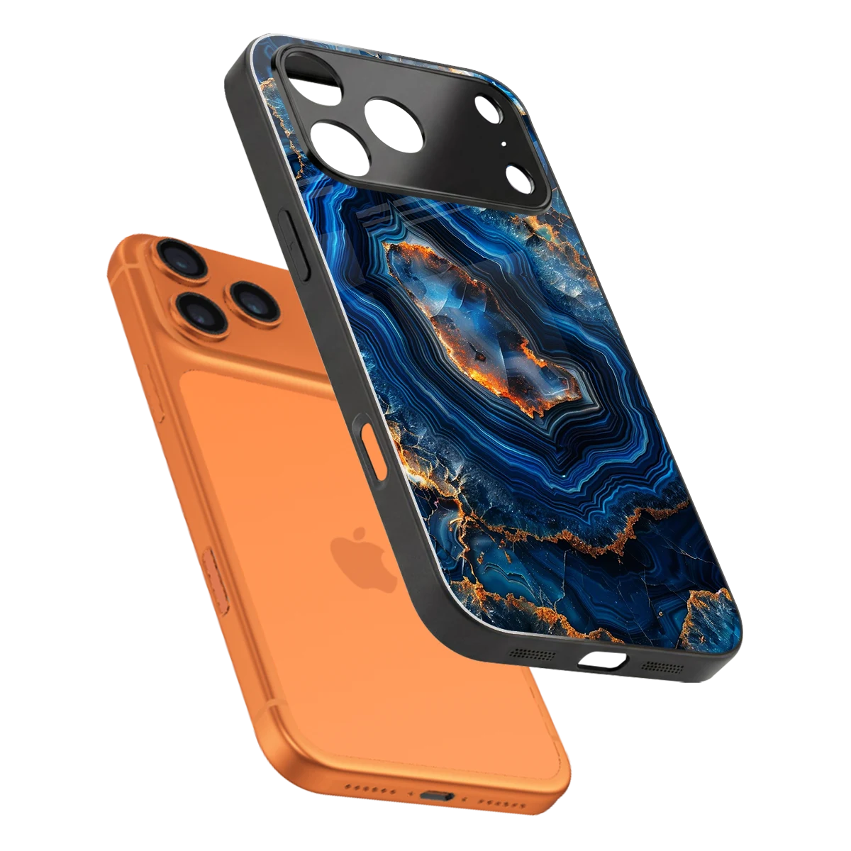 Sapphire Granite sleek iphone 17 pro max cover with tempered glass back and TPU edges