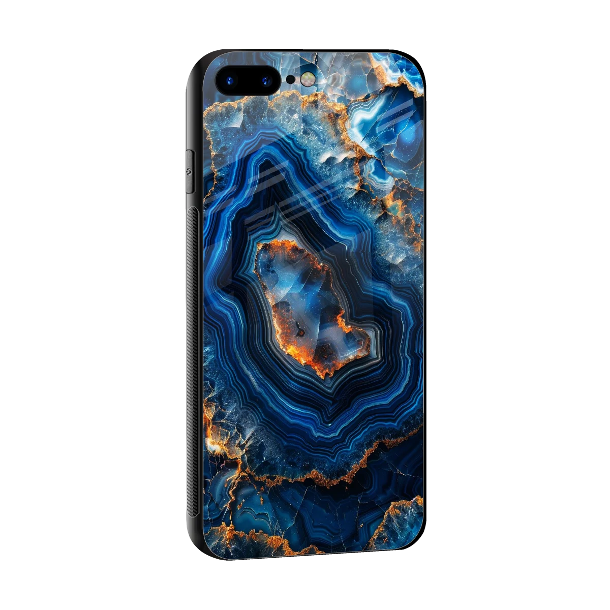 Sapphire Granite sleek iphone 8 plus cover with tempered glass back and TPU edges