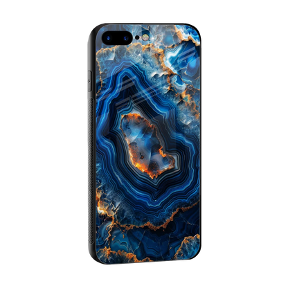 Sapphire Granite sleek iphone 8 plus cover with tempered glass back and TPU edges