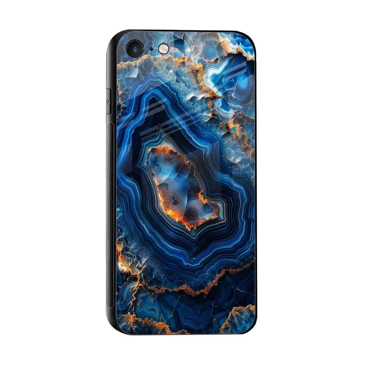 Sapphire Granite sleek iphone 7 cover with tempered glass back and TPU edges