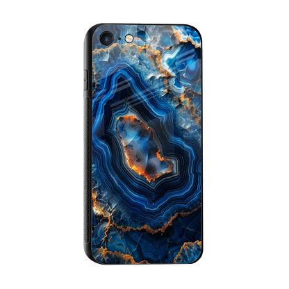 Sapphire Granite sleek iphone 7 cover with tempered glass back and TPU edges