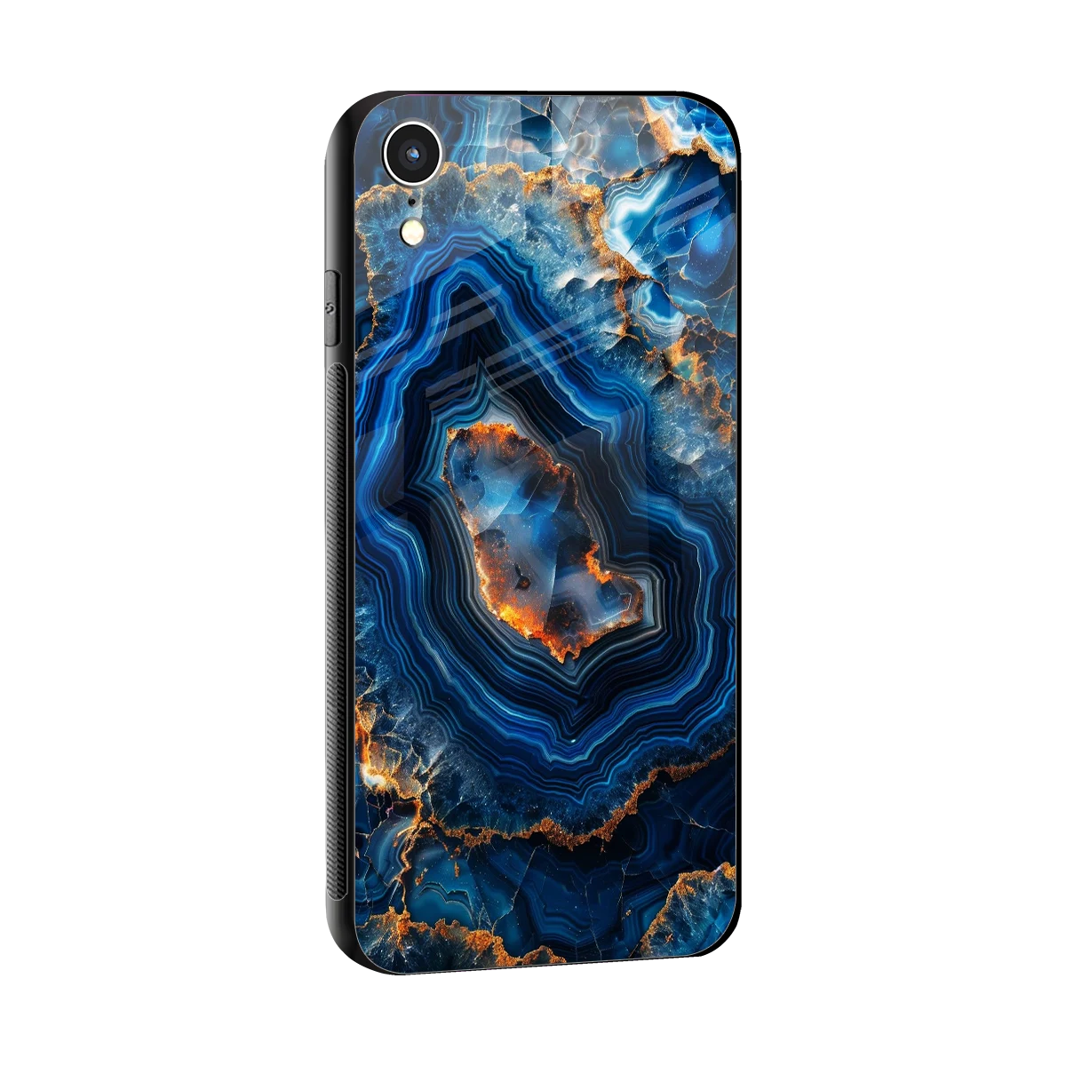 Sapphire Granite sleek iphone xr cover with tempered glass back and TPU edges