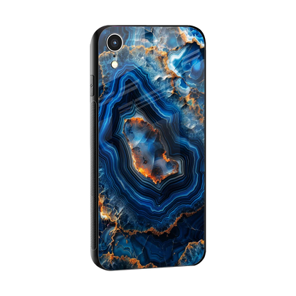 Sapphire Granite sleek iphone xr cover with tempered glass back and TPU edges