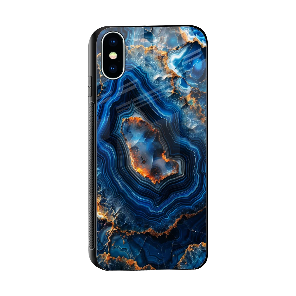 Sapphire Granite sleek iphone xs cover with tempered glass back and TPU edges