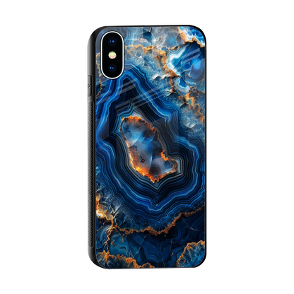 Sapphire Granite sleek iphone xs cover with tempered glass back and TPU edges