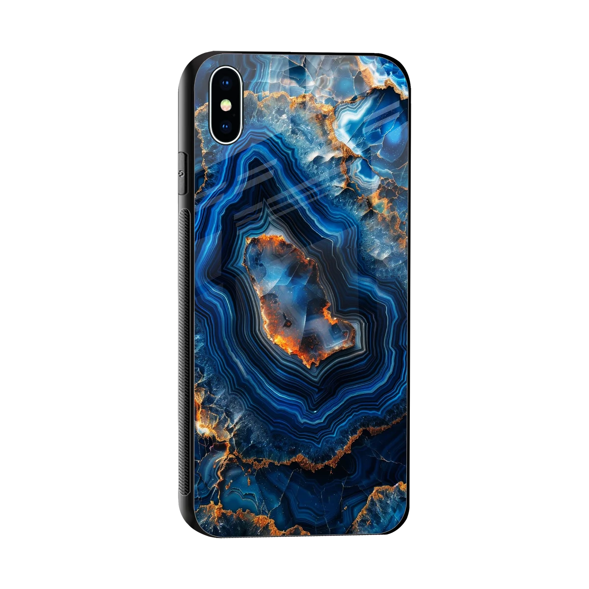 Sapphire Granite sleek iphone xs max cover with tempered glass back and TPU edges