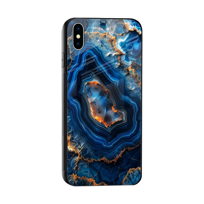 Sapphire Granite sleek iphone xs max cover with tempered glass back and TPU edges