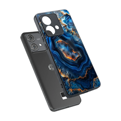 Sapphire Granite sleek motorola edge 40 neo 5g cover with tempered glass back and TPU edges