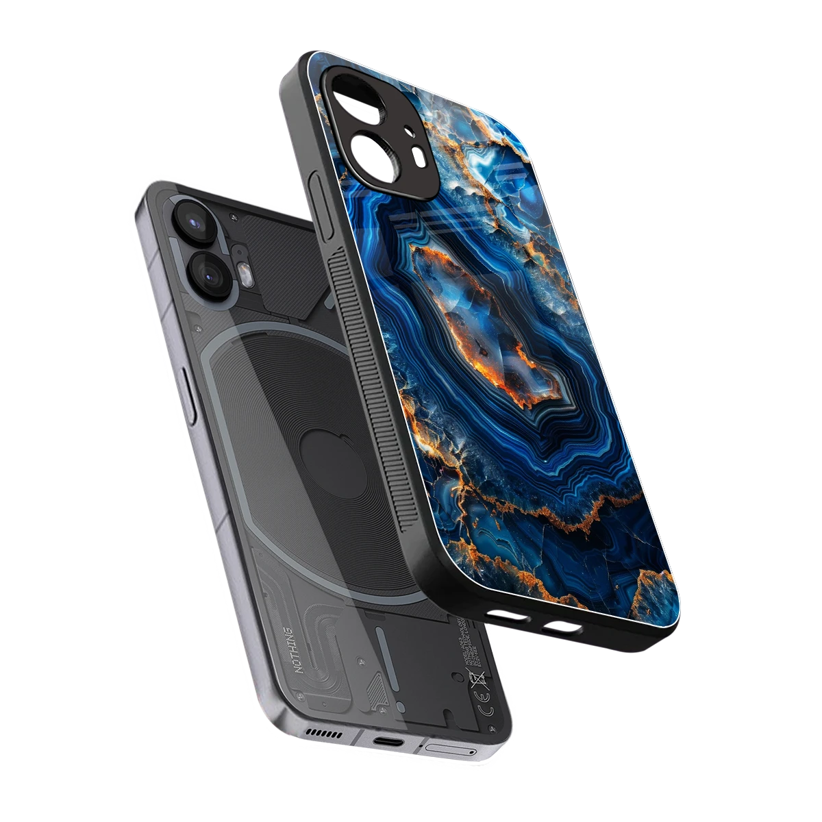 Sapphire Granite sleek nothing phone 2 cover with tempered glass back and TPU edges