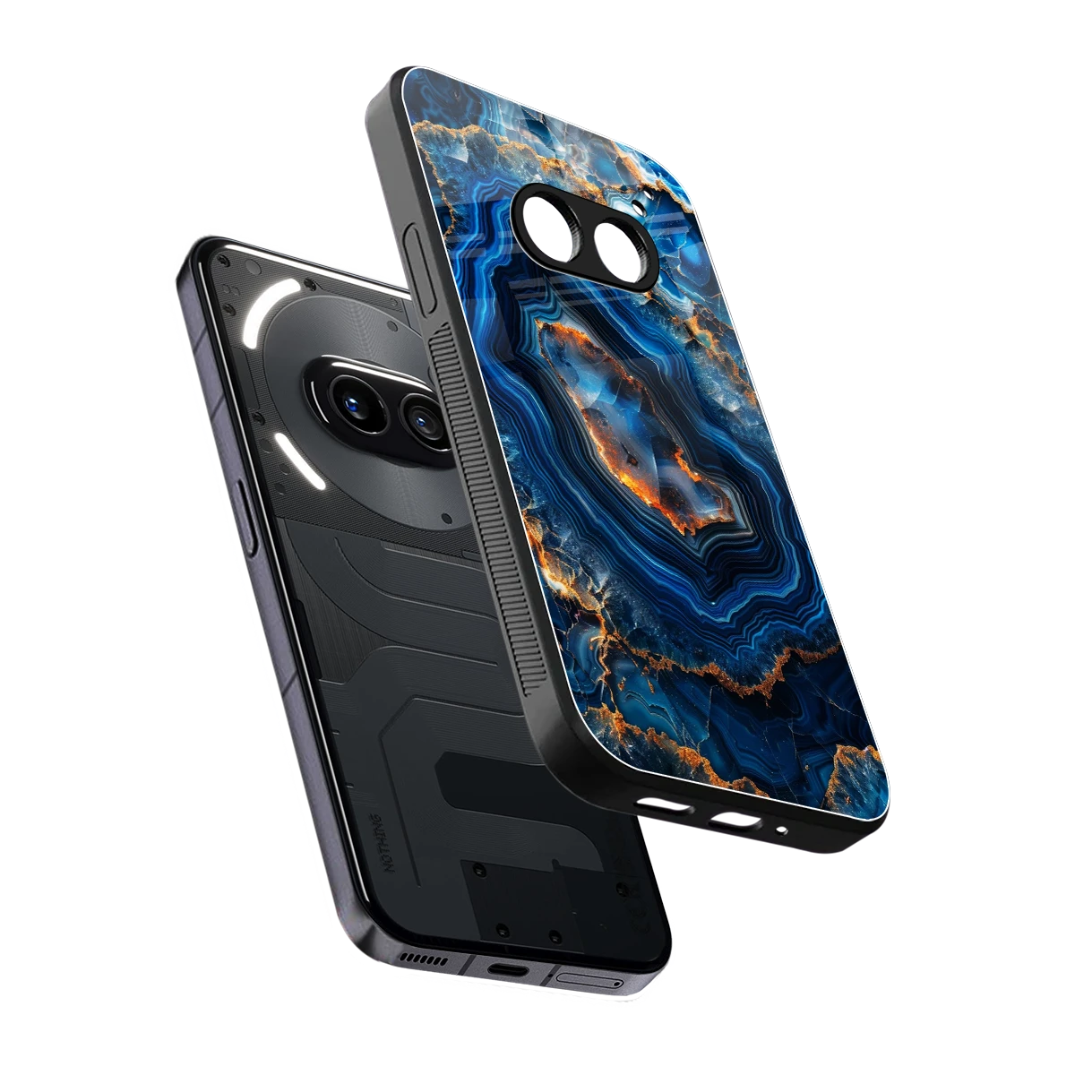 Sapphire Granite sleek nothing phone 2a cover with tempered glass back and TPU edges
