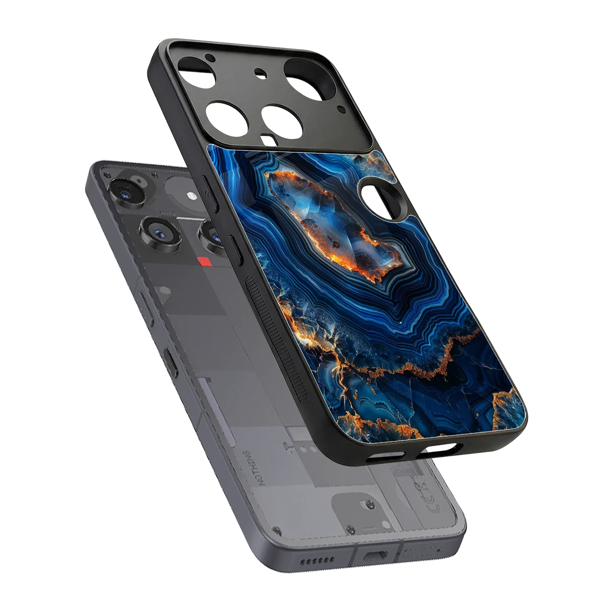 Sapphire Granite sleek nothing phone 3 cover with tempered glass back and TPU edges