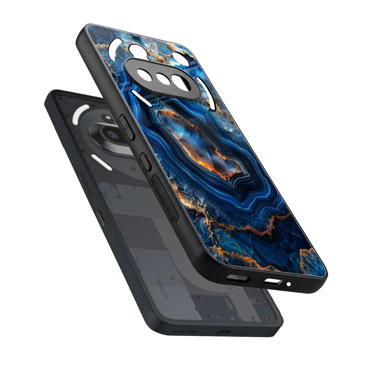 Sapphire Granite sleek nothing phone 3a cover with tempered glass back and TPU edges