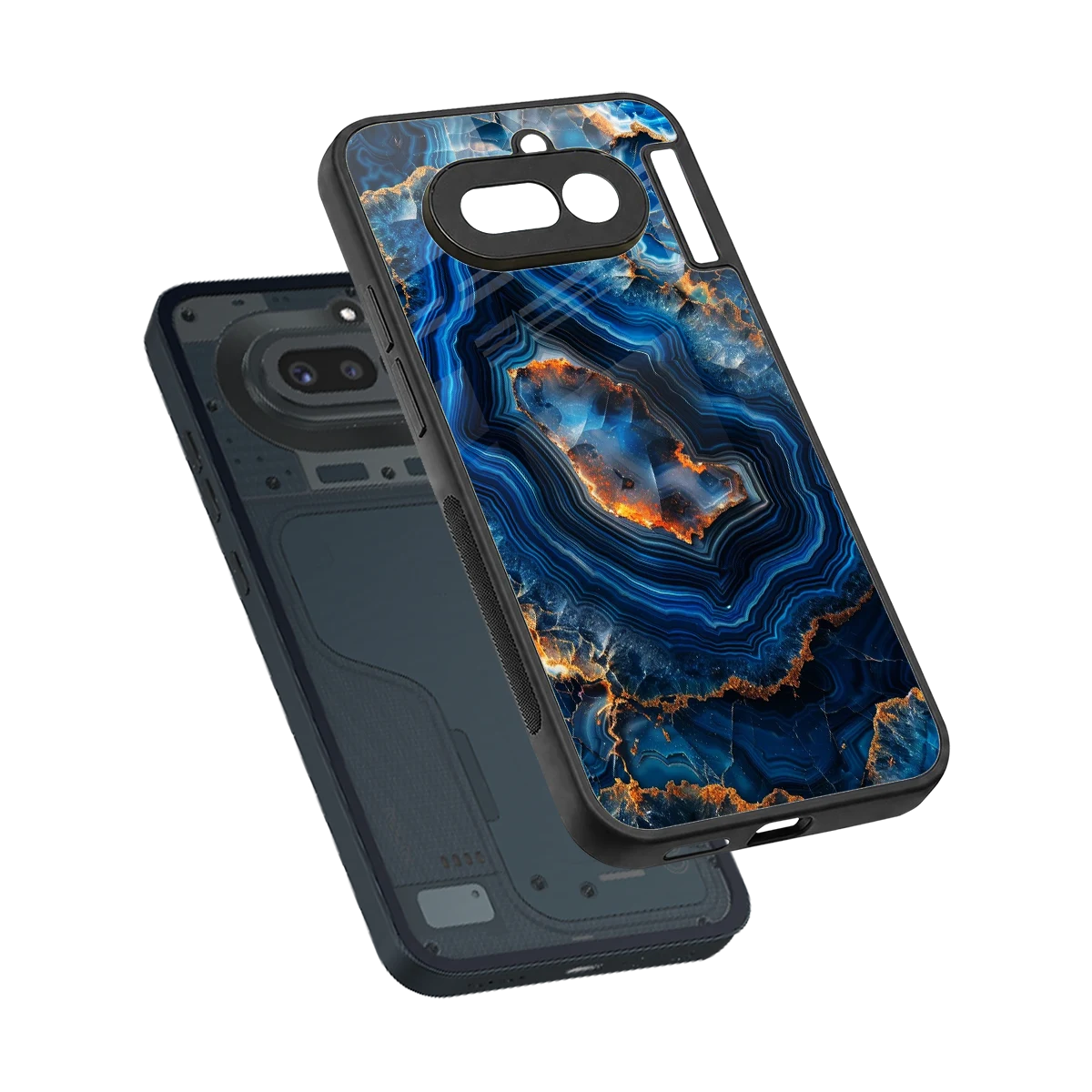 Sapphire Granite sleek nothing phone 4a cover with tempered glass back and TPU edges