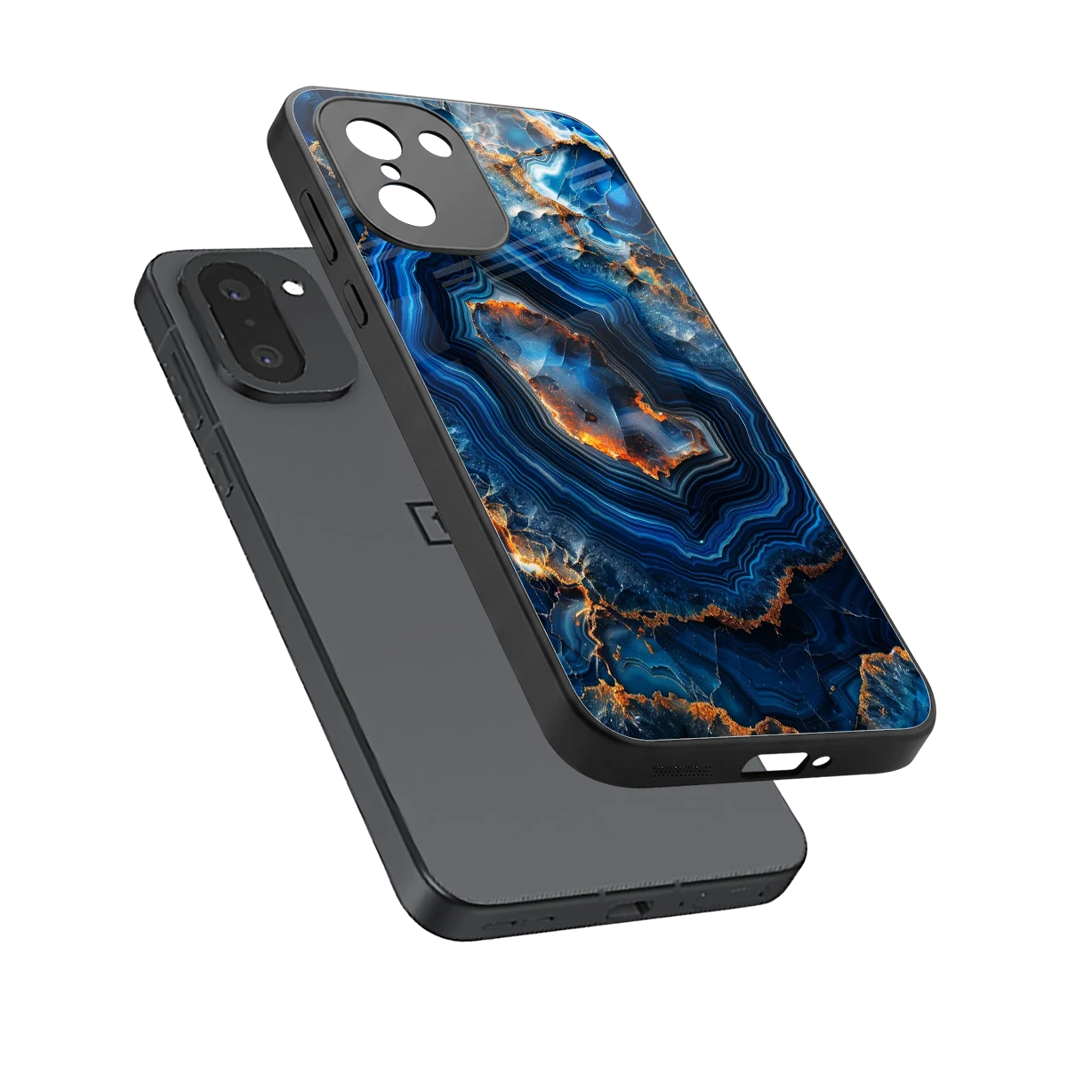 Sapphire Granite sleek oneplus 15r cover with tempered glass back and TPU edges