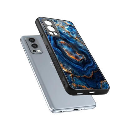 Sapphire Granite sleek oneplus nord 2 cover with tempered glass back and TPU edges