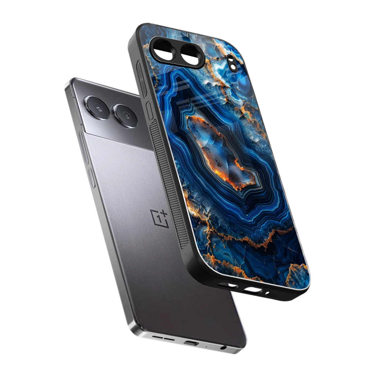 Sapphire Granite sleek oneplus nord 4 cover with tempered glass back and TPU edges