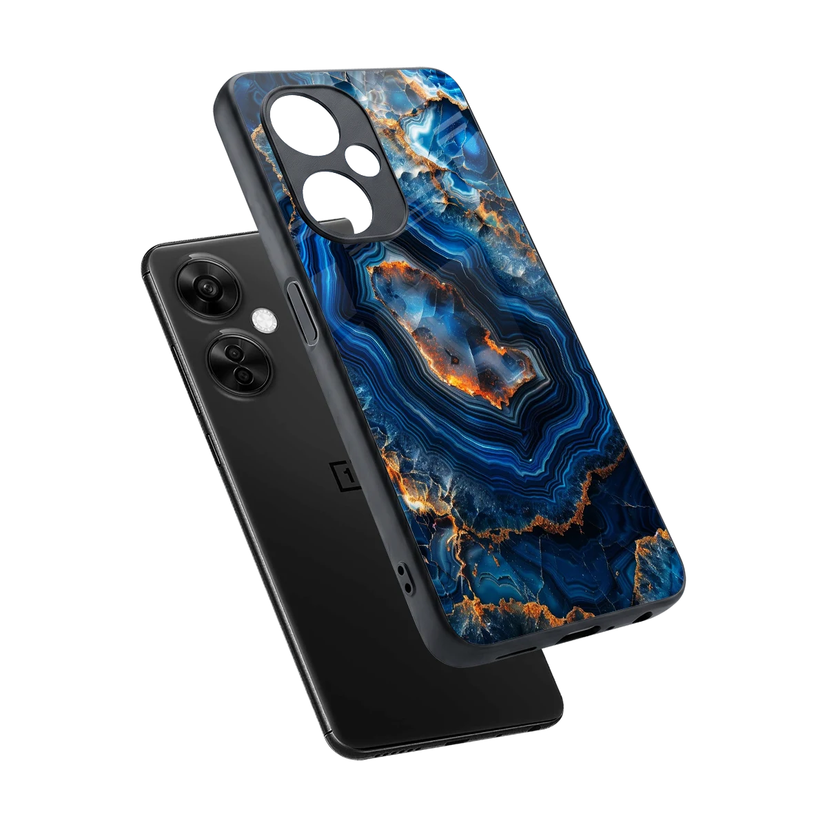 Sapphire Granite sleek oneplus nord ce 3 lite cover with tempered glass back and TPU edges