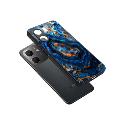 Sapphire Granite sleek oppo a5x 5g cover with tempered glass back and TPU edges
