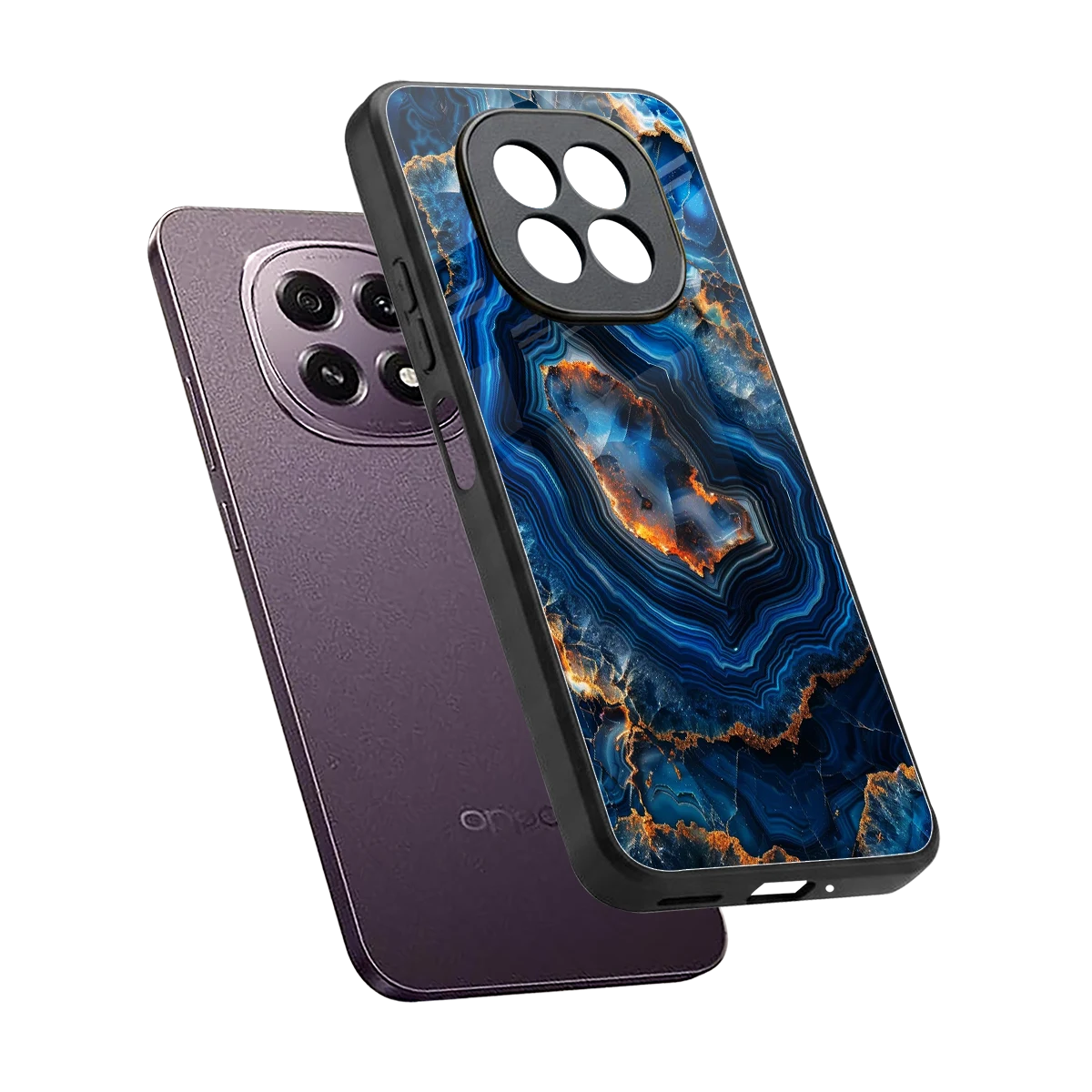 Sapphire Granite sleek oppo f29 5g cover with tempered glass back and TPU edges