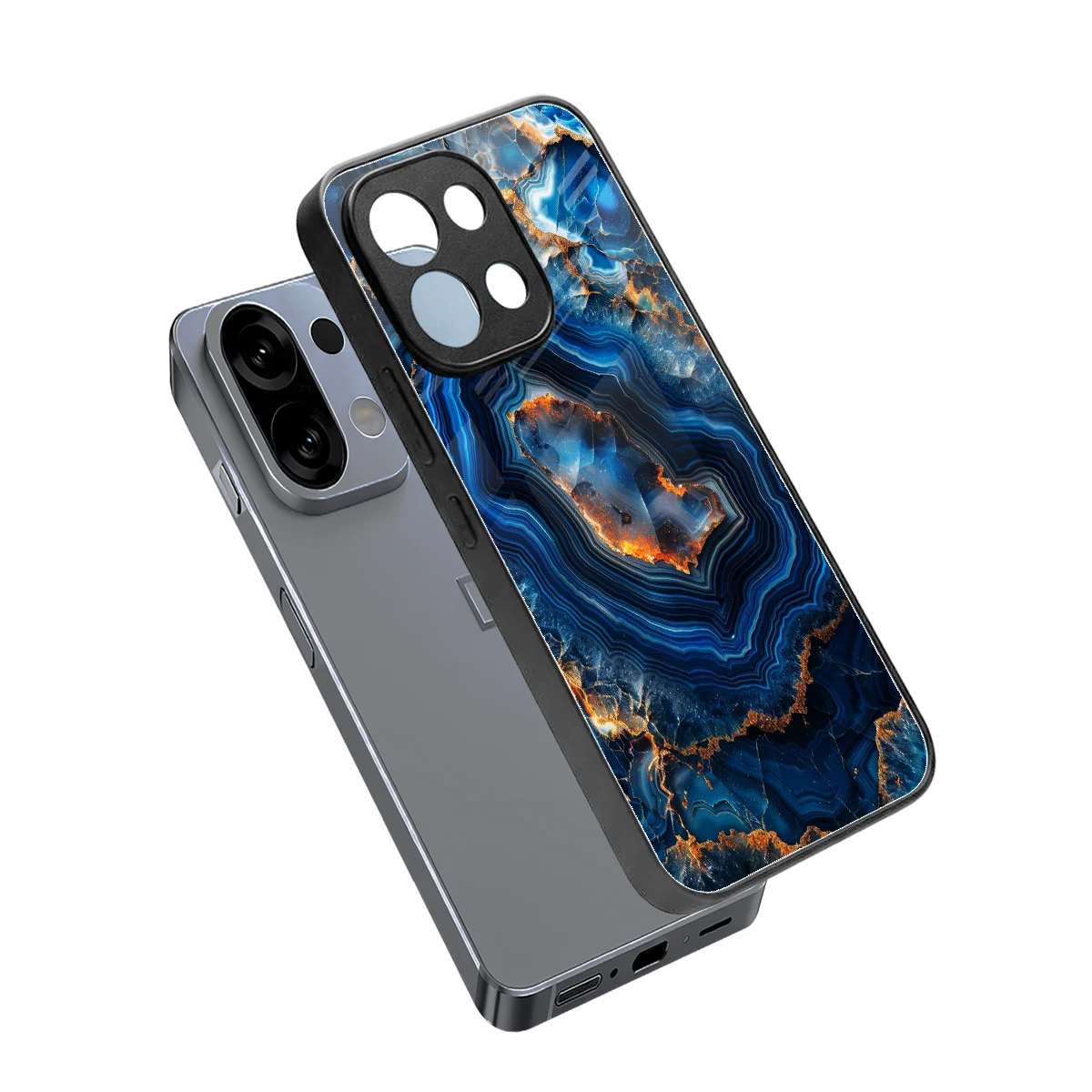 Sapphire Granite sleek oppo k13 5g cover with tempered glass back and TPU edges