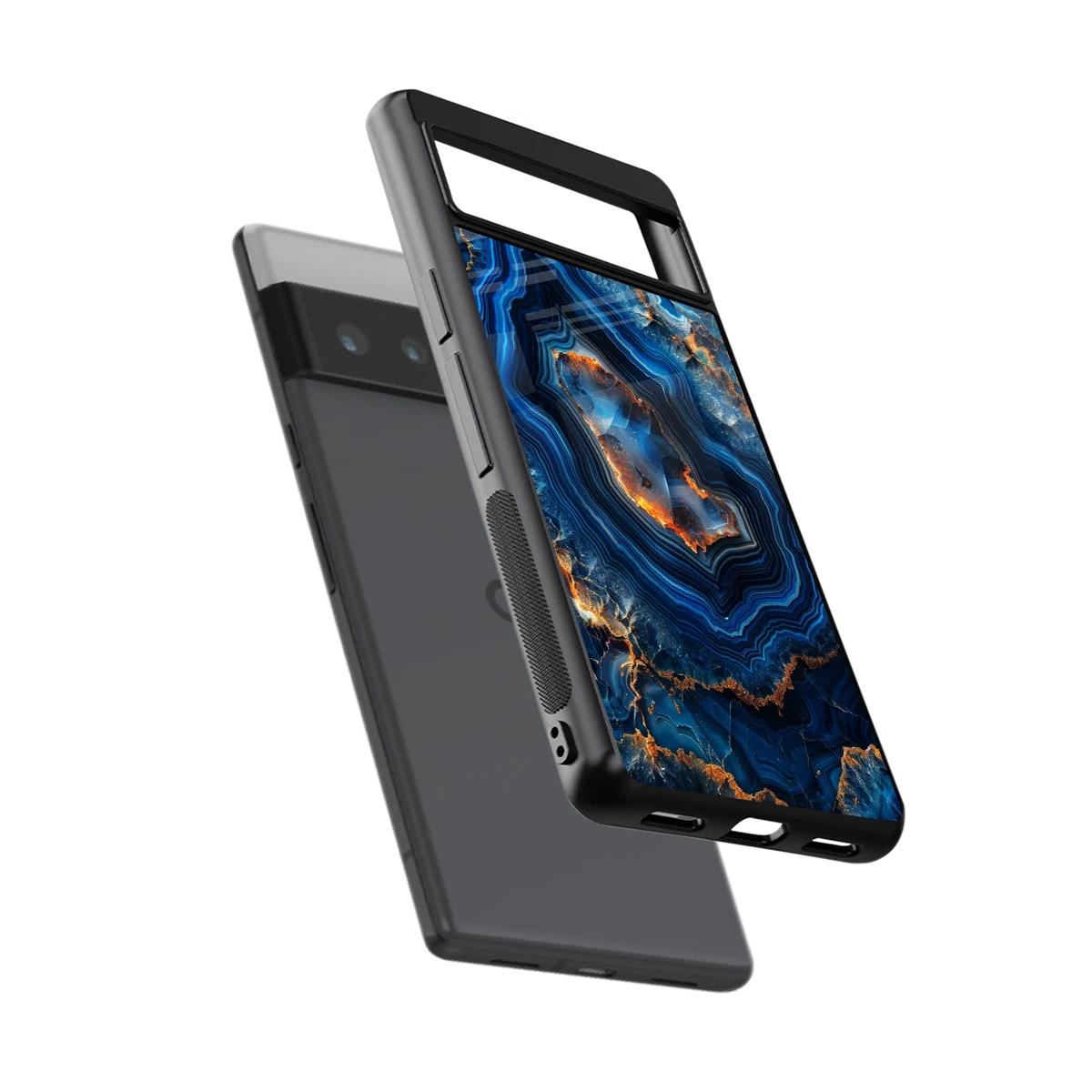 Sapphire Granite sleek google pixel 6 pro cover with tempered glass back and TPU edges