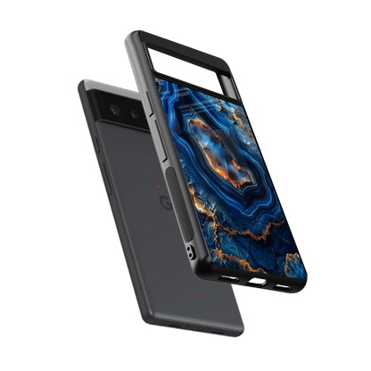 Sapphire Granite sleek google pixel 6a cover with tempered glass back and TPU edges