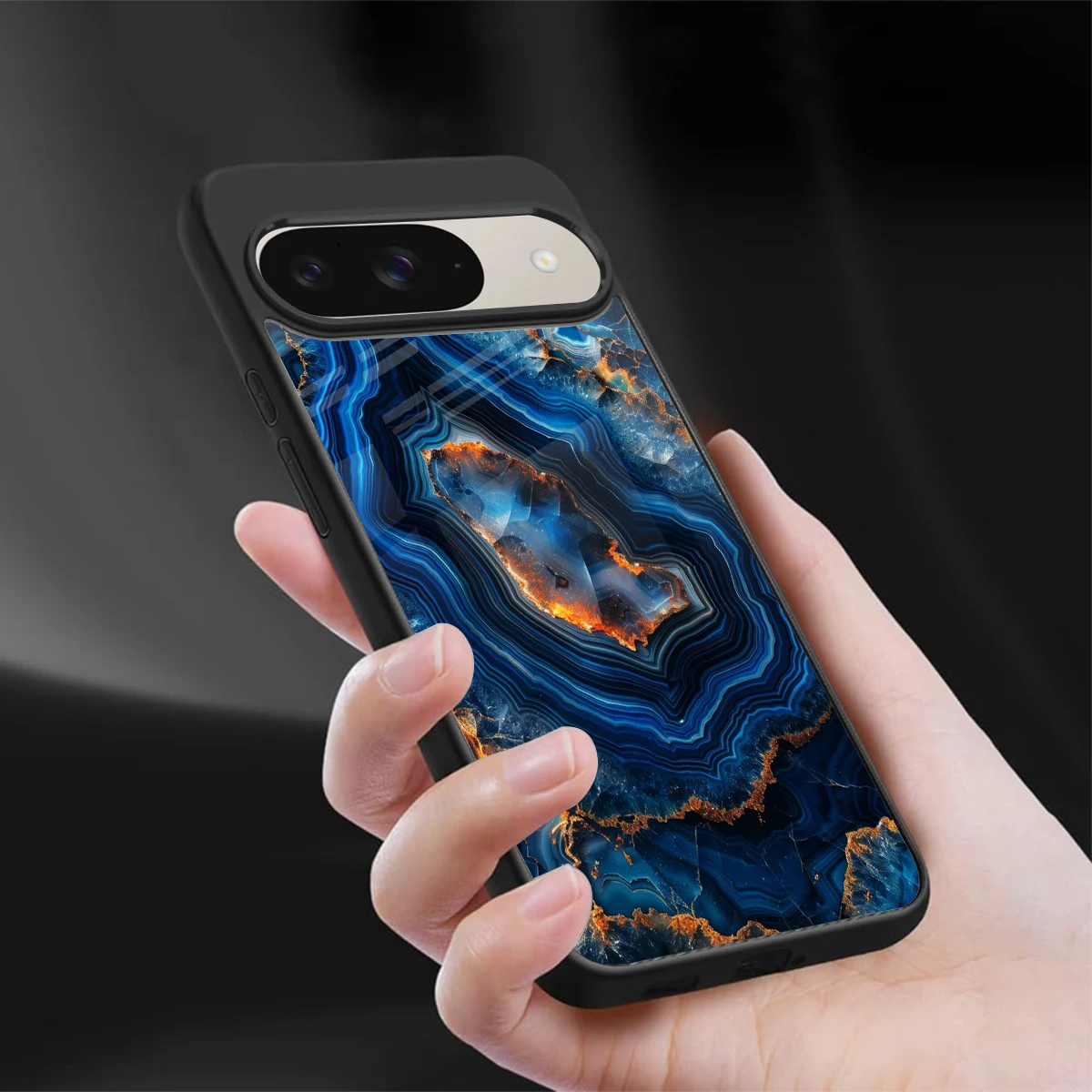 Sapphire Granite sleek google pixel 9 cover with tempered glass back and TPU edges