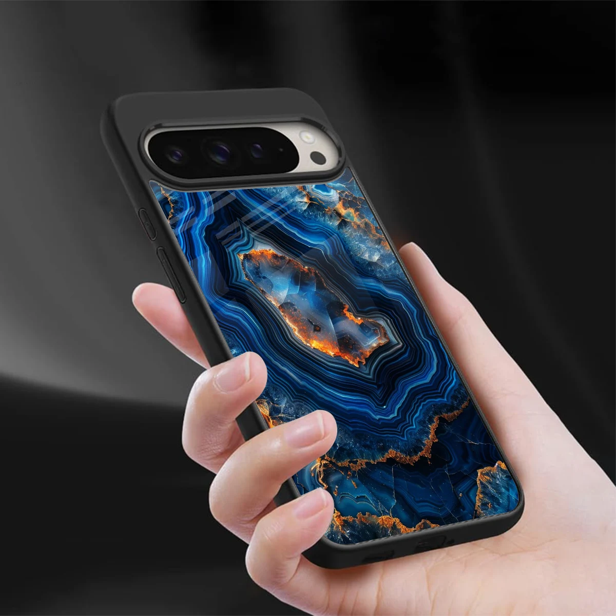 Sapphire Granite sleek google pixel 9 pro cover with tempered glass back and TPU edges